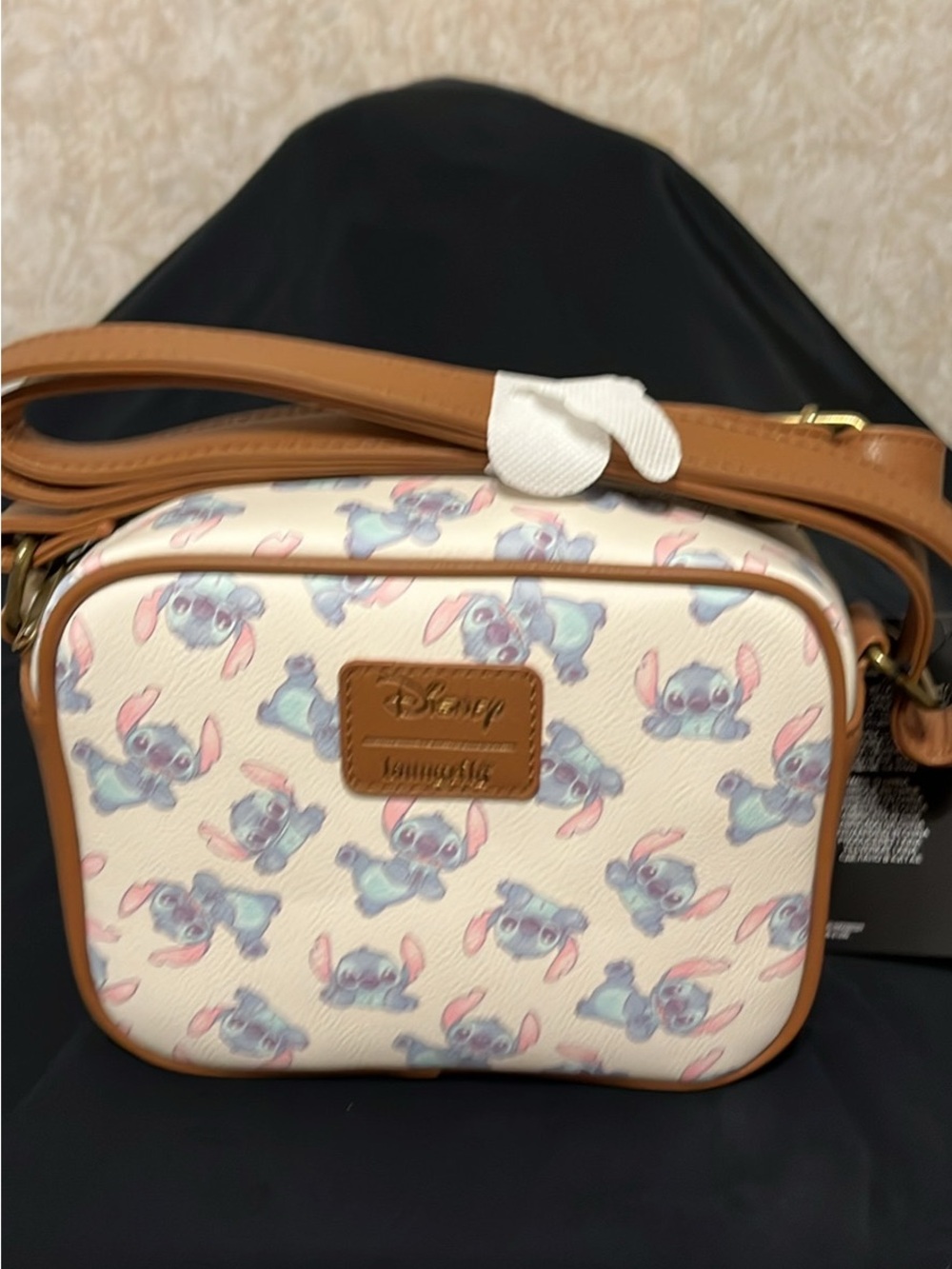 Loungefly Cream & Tan Stitch Pattern Crossbody Bag
